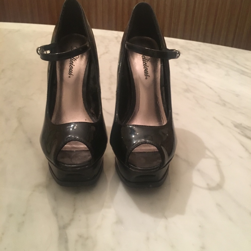 Black Patten Platform Stilletos